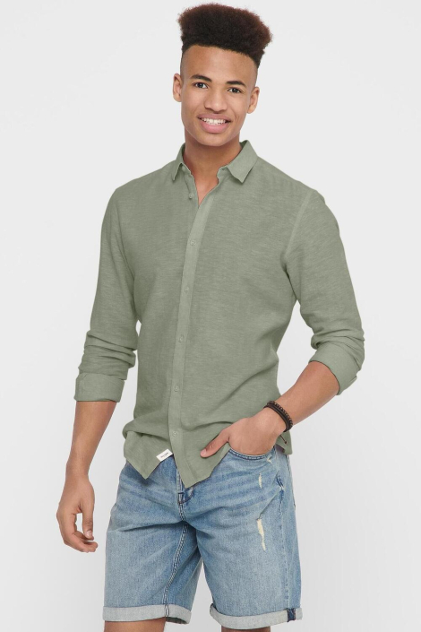 Only & Sons groene heren overhemd