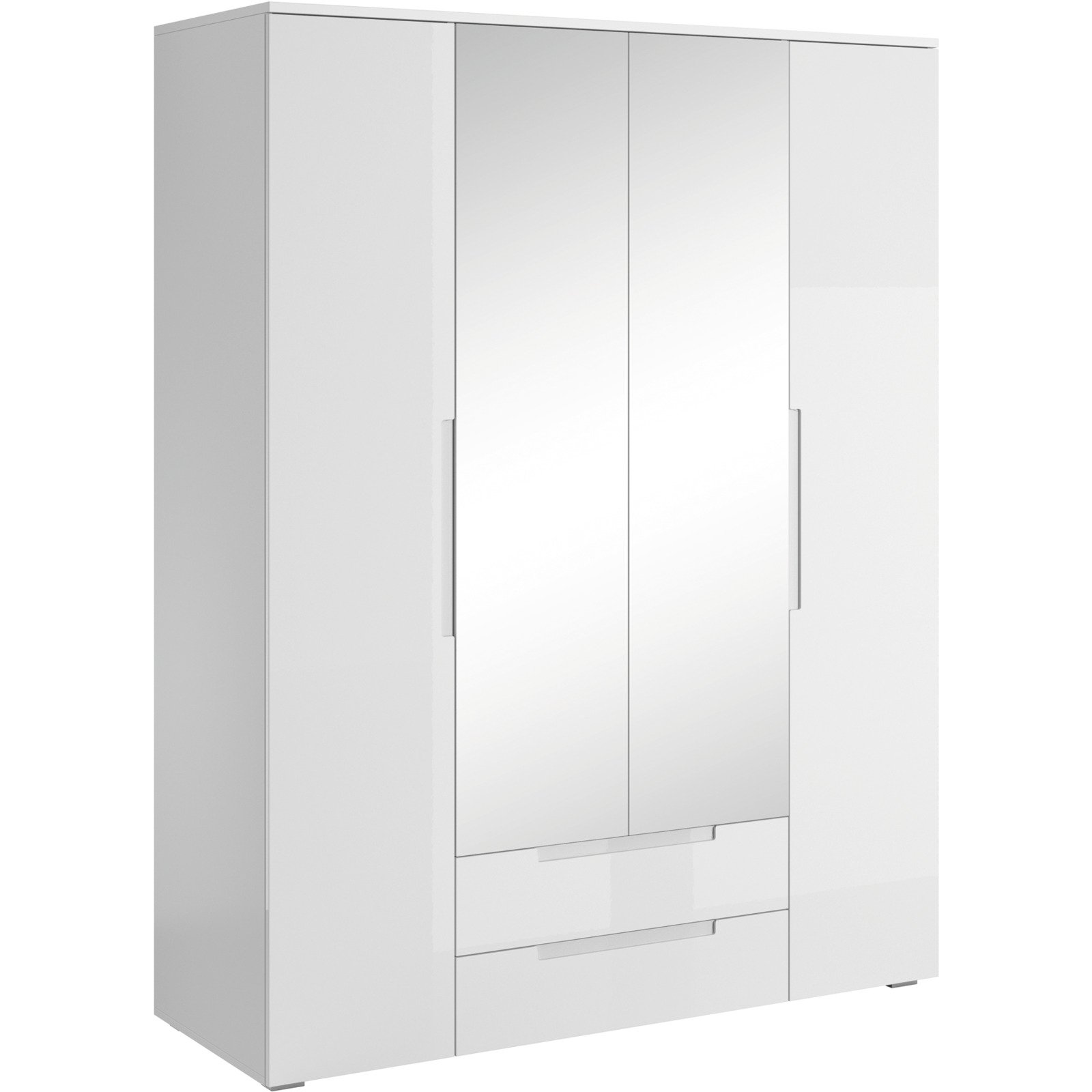 Drehtürenschrank Spice weiss, mit Spiegel