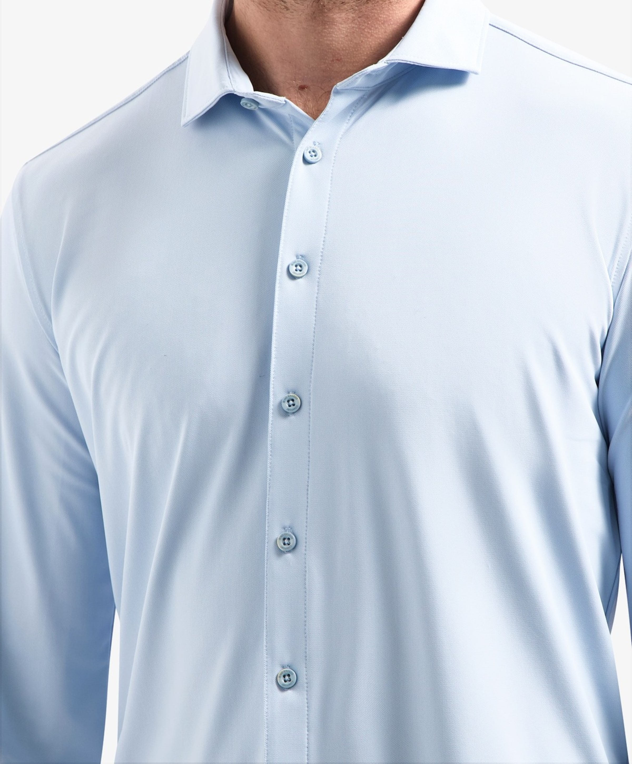 No Excess Heren overhemd lange mouw blauw