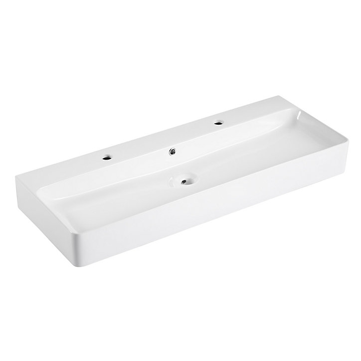 Vasque à suspendre rectangulaire céramique blanc Malaga