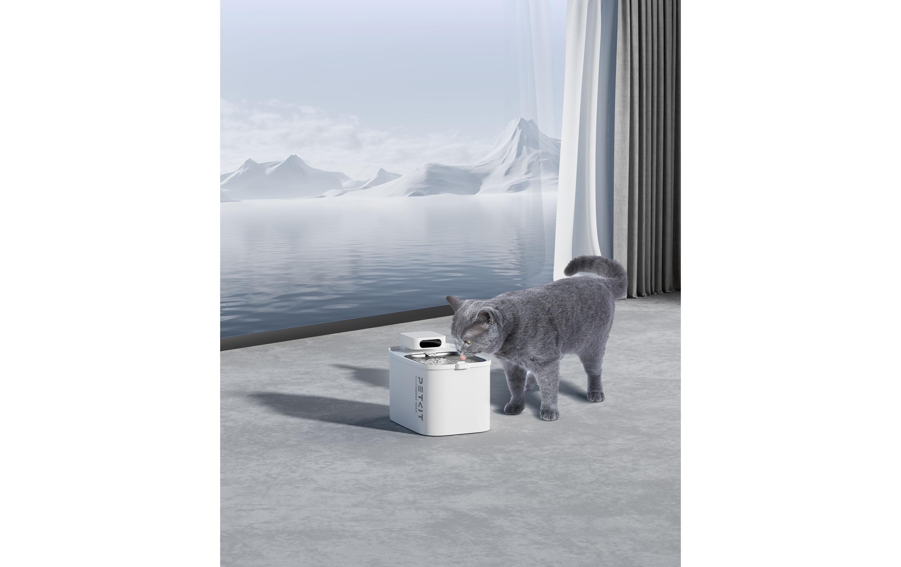 Eversweet Max Trinkbrunnen Wireless Weiss, 3 lTrinkbrunnen für Haustiere