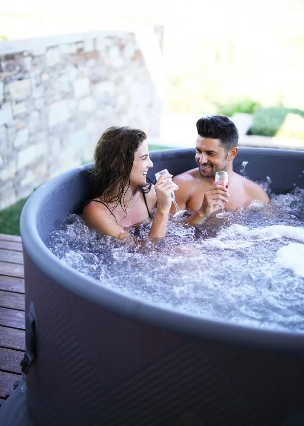 MSPA Whirlpool Mono – Aufblasbarer Whirlpool für 6 Personen | 173x173x70cm | 138 Massagedüsen mit 3 Intensitätsstufen | Indoor- und Outdoor-Spa | Winterfest & Ganzjahresnutzung | Komfortable Steuerung