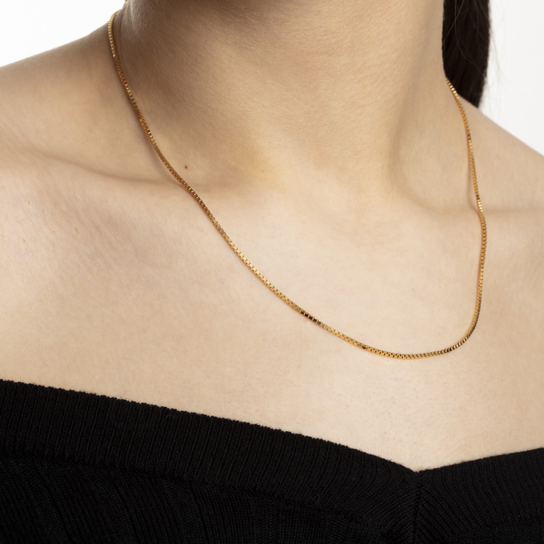 Venezianerkette diamantiert 750/18 K Gelbgold 1.3mm