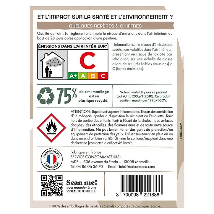 Cire satinée Maison Déco Tadelakt 750ml