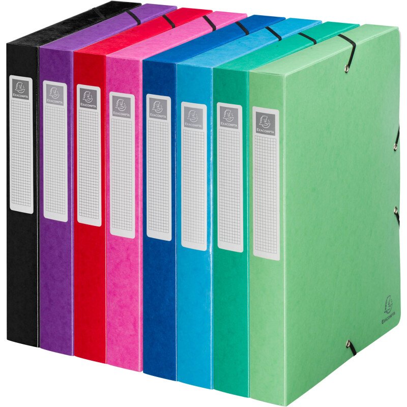 Boîte de classement IDERAMA en carte pelliculée 7/10e - dos 4 cm - couleurs assorties