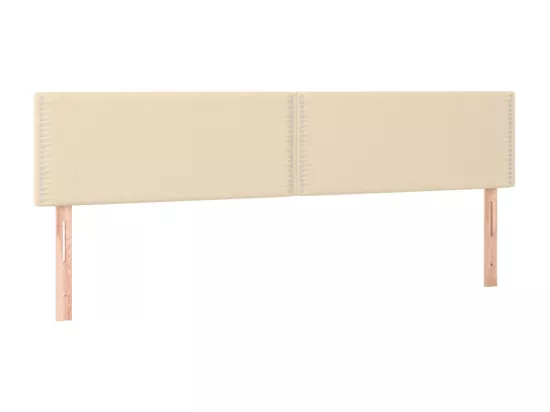 Sommier tapissier avec matelas et LED Crème 180x200 cm Tissu