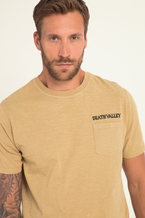T-Shirt, Halbarm, acid washed Flamm-Jersey