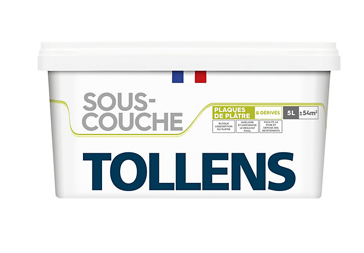 Sous-couche plaques de plâtre Tollens blanc 5L