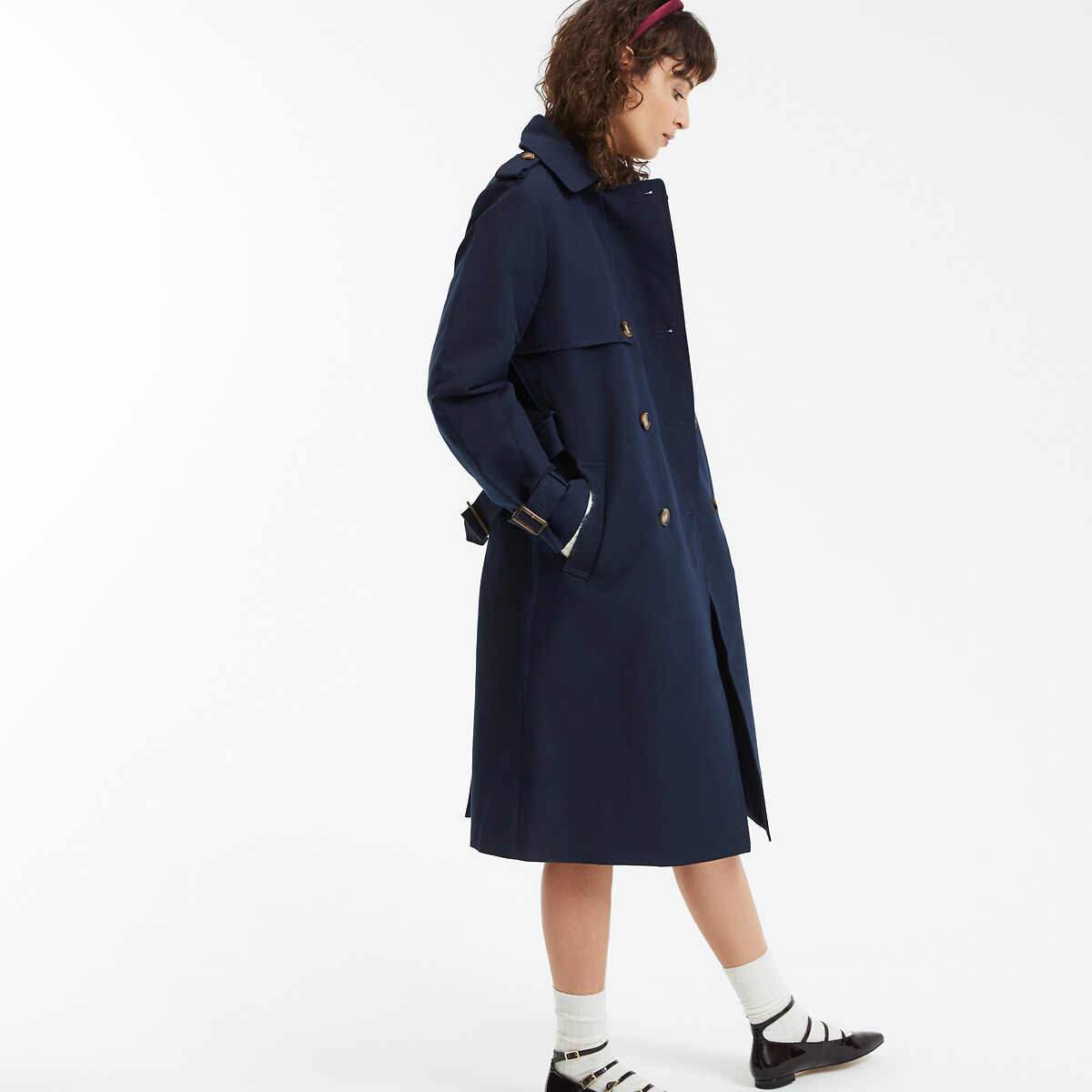COLEÇÕES LA REDOUTE<br>Trench coat com fechamento de botão duplo