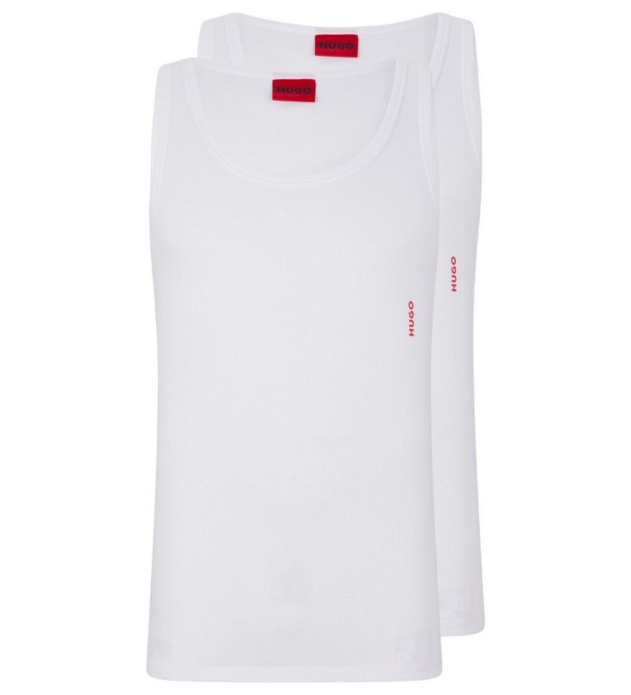 Conjunto de 2 camisetas brancas com o logotipo da HUGO