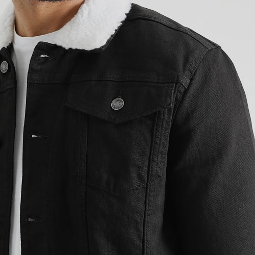 Veste Jean Col Mouton Kash Teddy DP3010 Noir