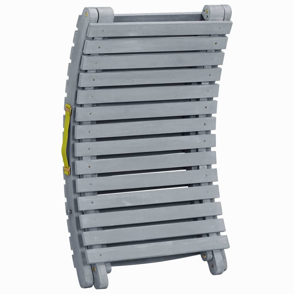 Transat chaise longue bain de soleil lit de jardin terrasse meuble d'extérieur avec coussin gris bois d'acacia solide 02_0012