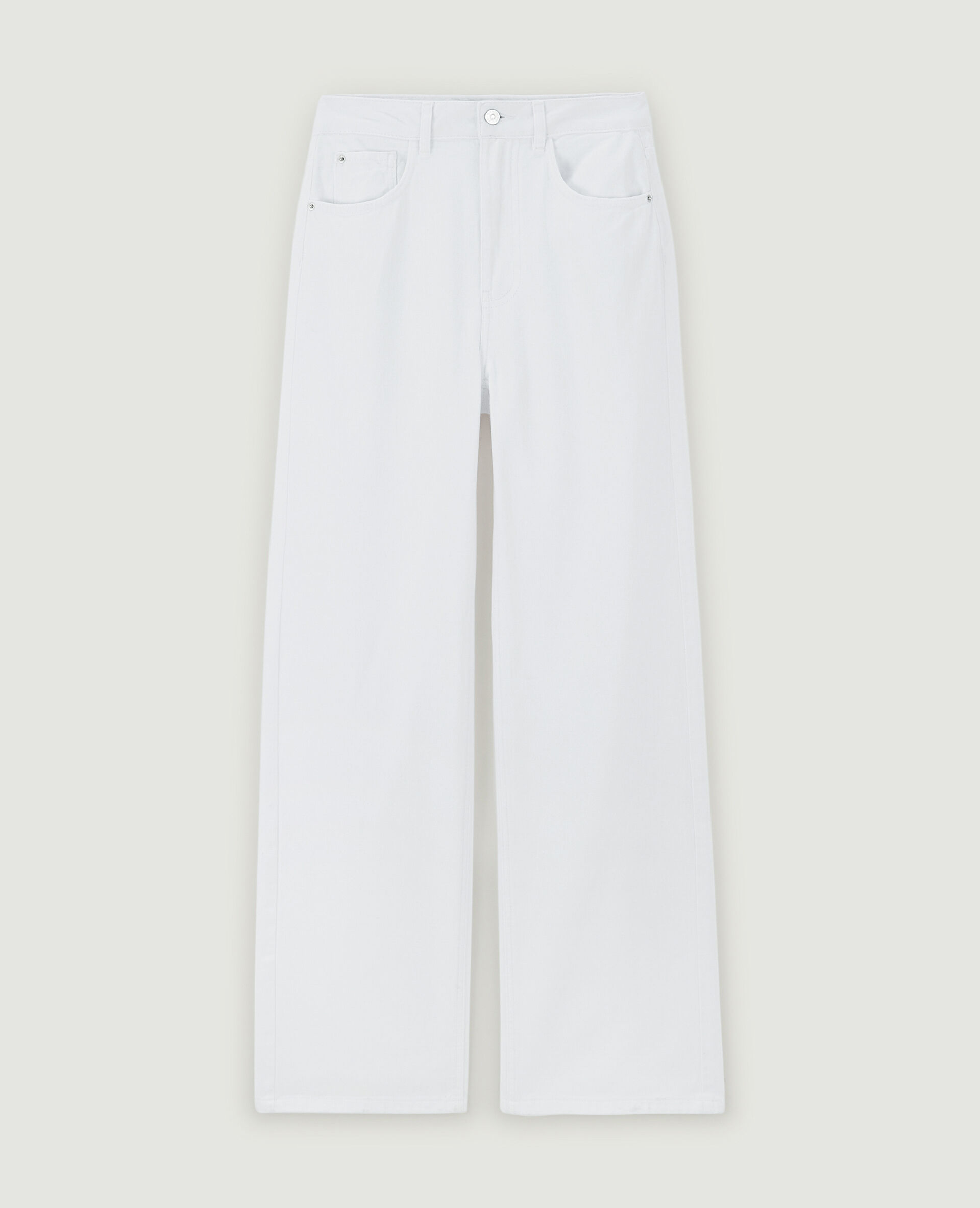 Jean large uni - Blanc