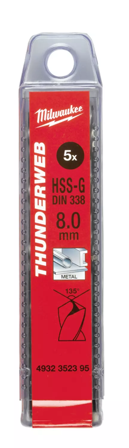 Milwaukee 4932352395 Thunderweb HSS-G Metaalboor - 8 x 75 x 117mm (5st)