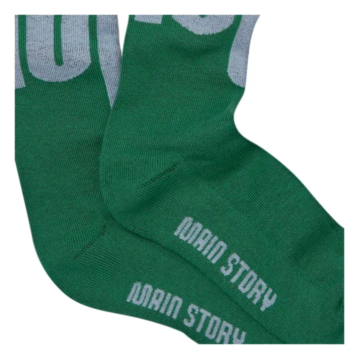 Main Story Chaussettes Logo Coton Bio | Vert foncé