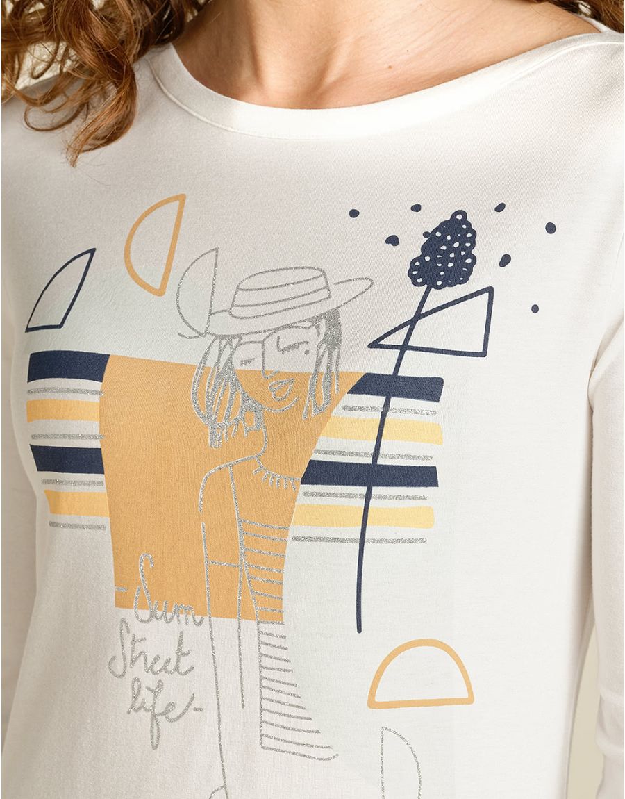 T-shirt blanc imprimé