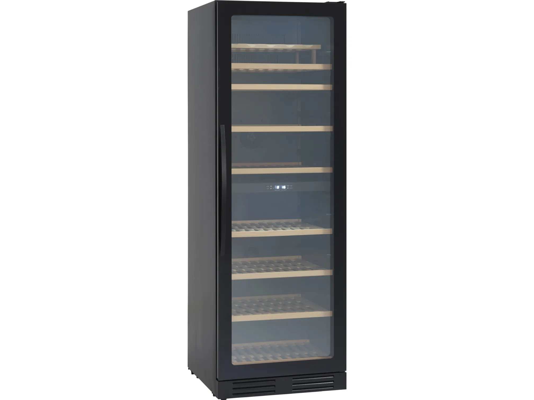 Scandomestic SV 124 B Premium Collection - Vinkøleskab - 2 Zoner - bredde: 59.5 cm - dybde: 72.5 cm - højde: 176.4 cm - 416 liter - sort - Optil 126 flasker
