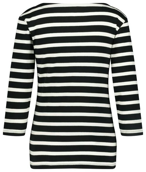t-shirt femme rayure col bateau noir/blanc