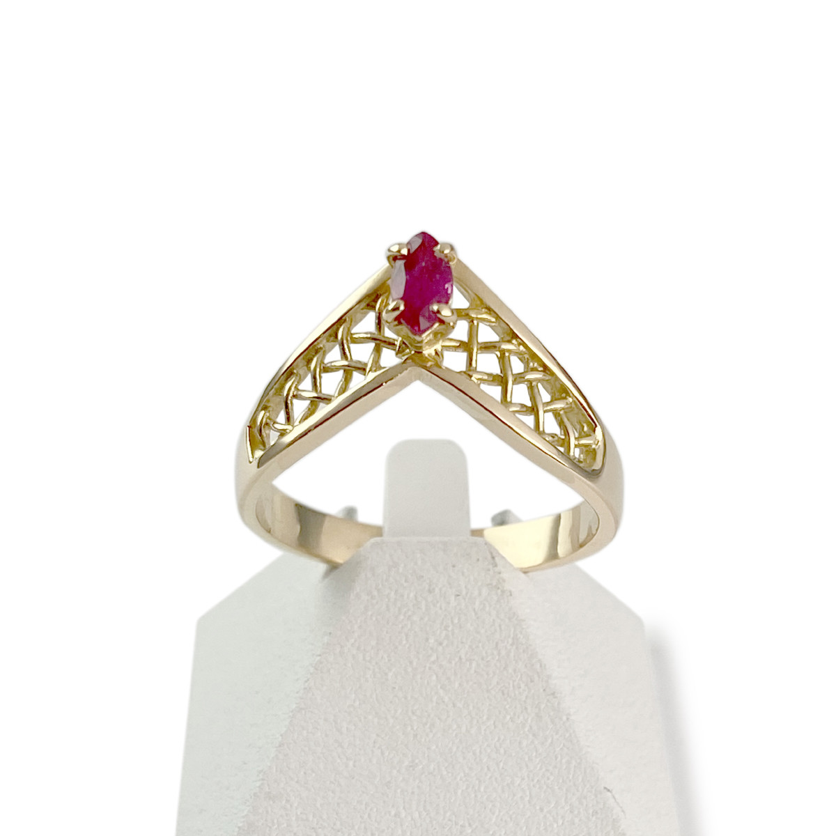 Bague d'occasion or 750 jaune rubis