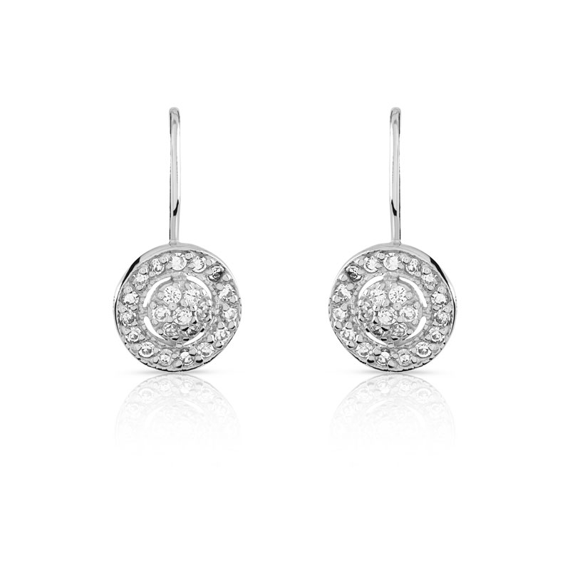 Boucles d'oreilles argent 925 dormeuses zirconias