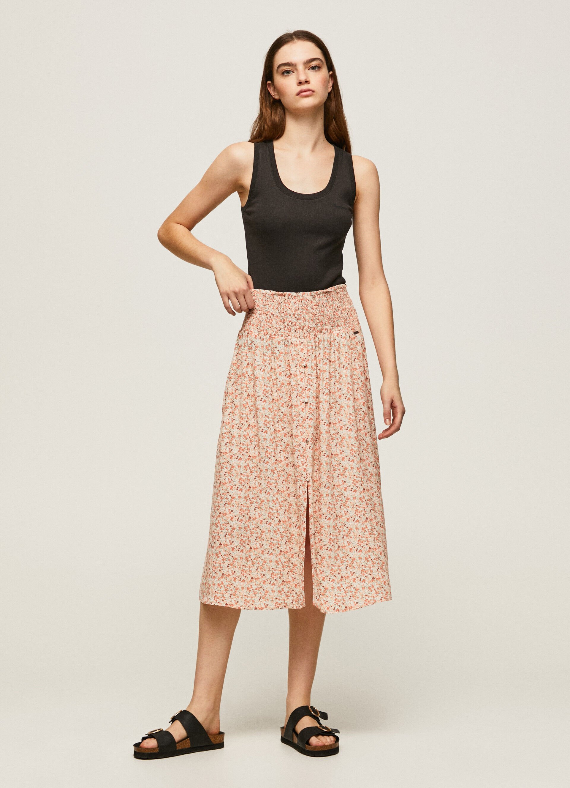 SAIA COM ESTAMPA FLORAL - multicolorida