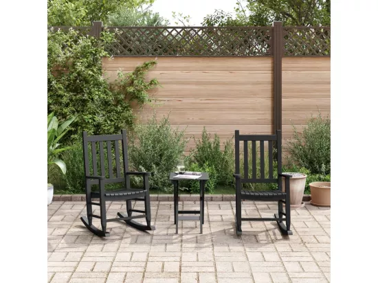Chaises à bascule enfants lot de 2 noir bois de peuplier massif