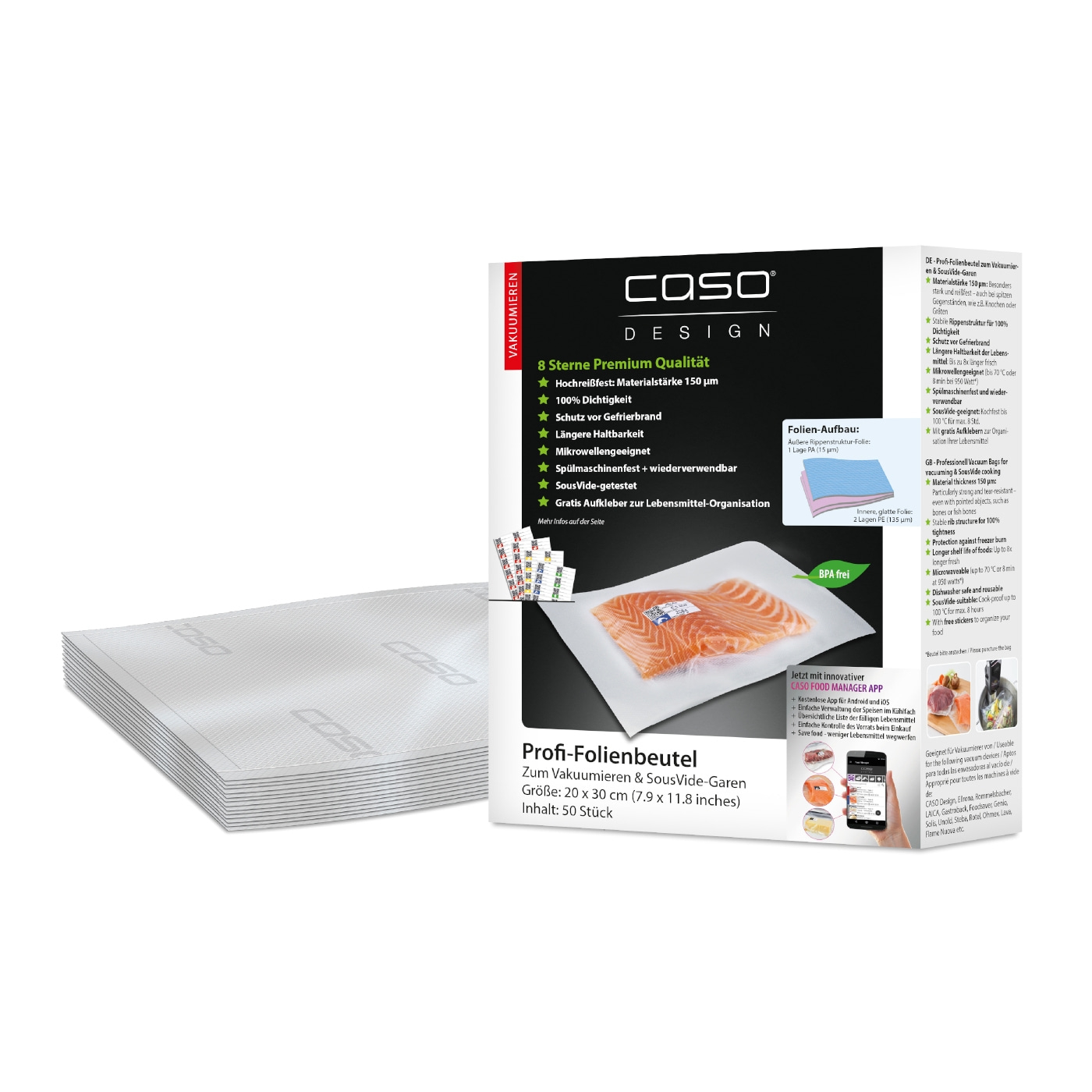 Caso Foil Bag 20x30 cm 50 Pieces