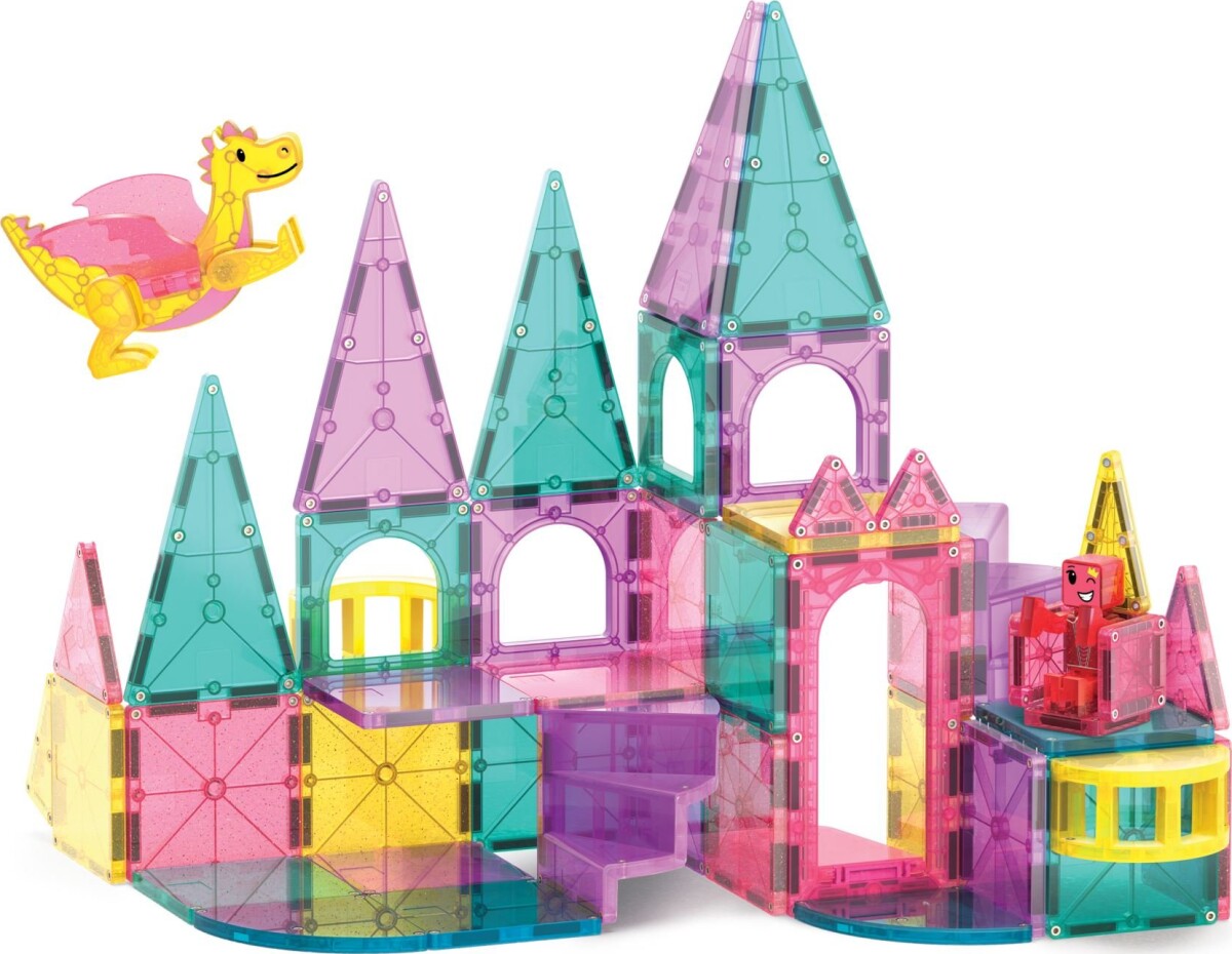 Magna-Tiles - Castle Dlx + Micromags - Deluxe Slot - 48 Dele