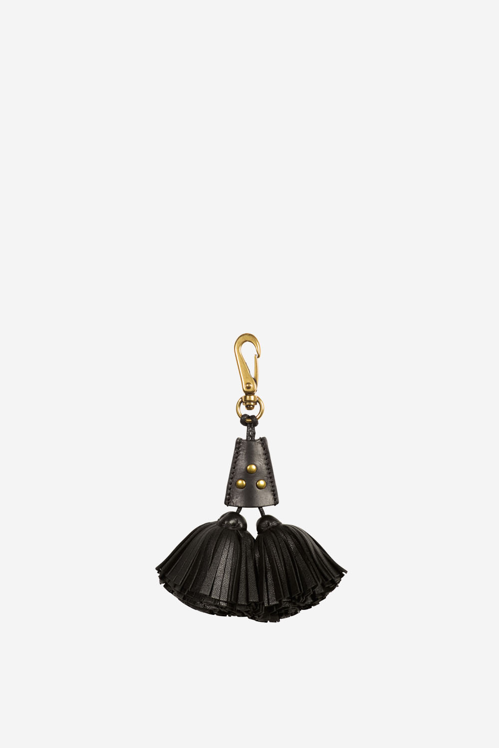 Leather pompon twin