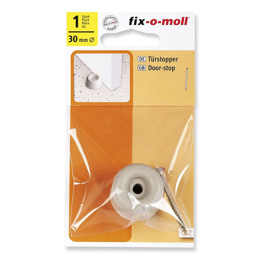 DØRSTOPPER FIX-O-MOLL MED SKRUE 28MM LYSEGRÅ