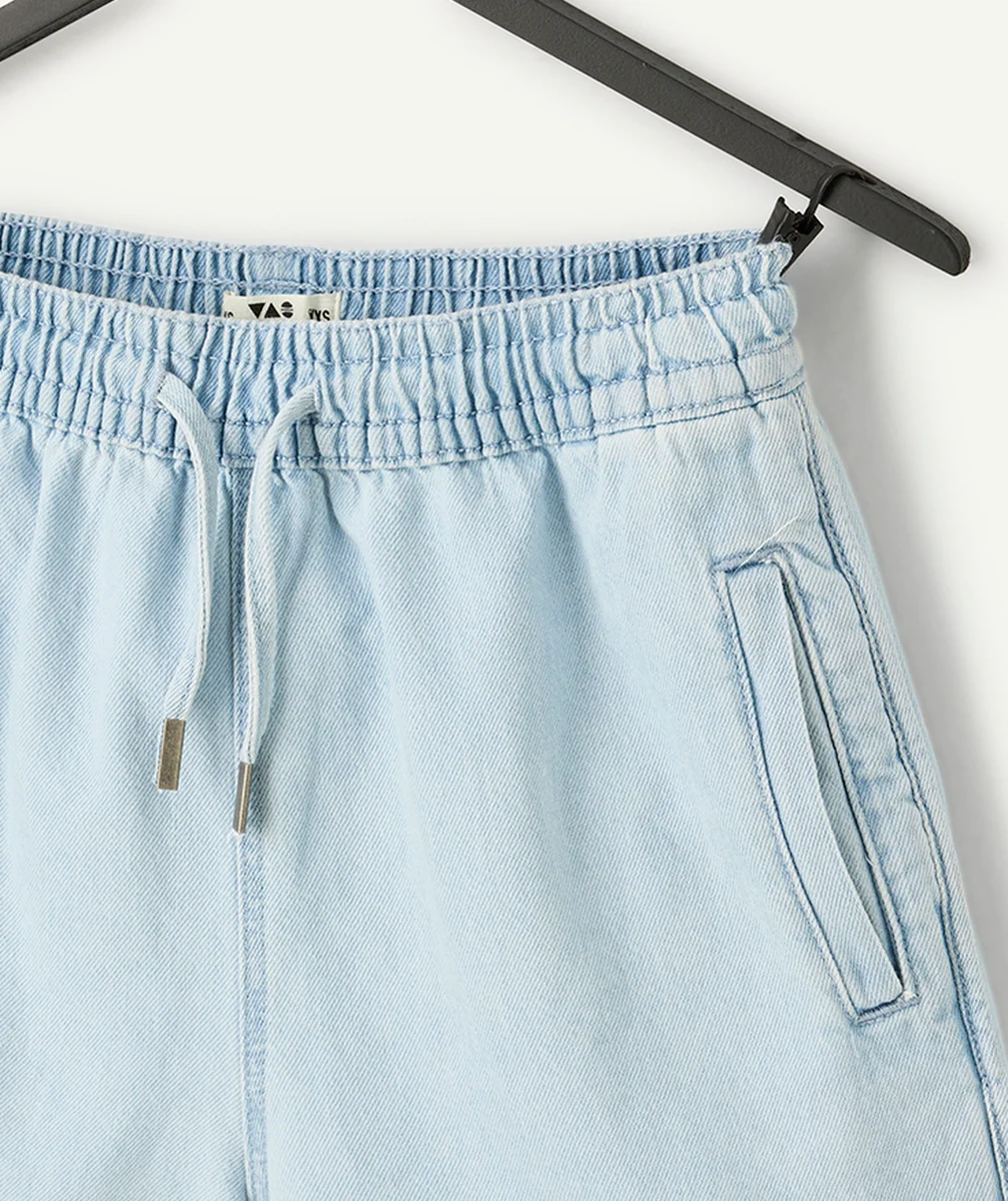 short fille en denim low impact avec cordon de serrage