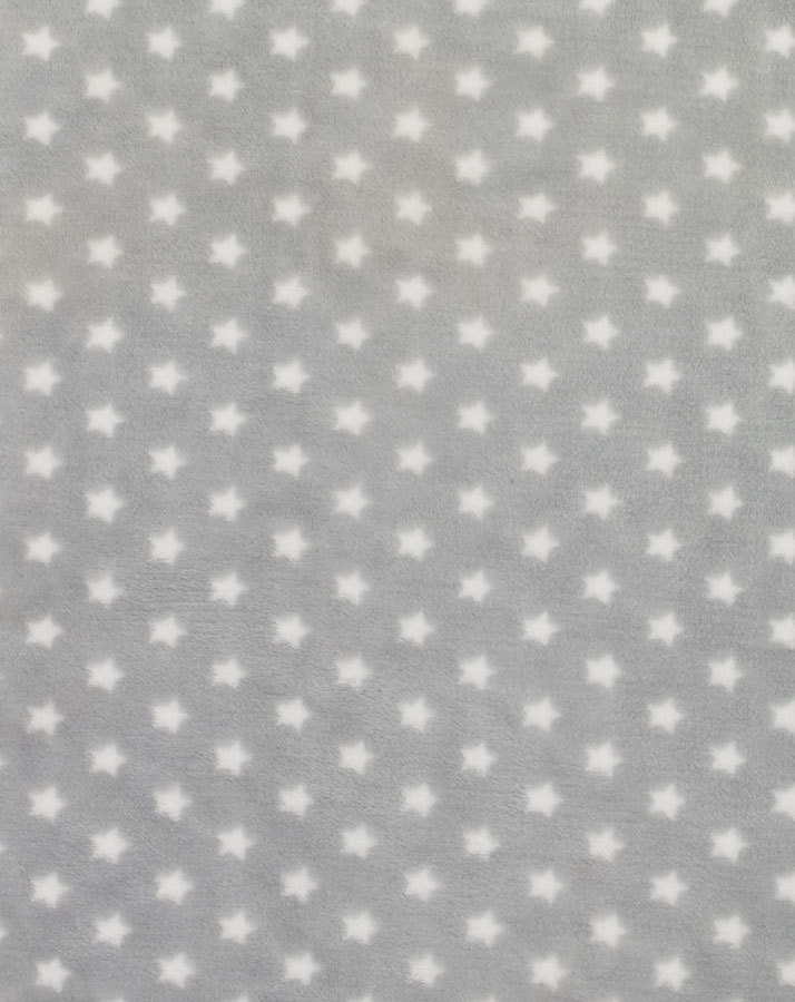 Kuscheldecke STARS (100x75) aus Microfaser in silbergrau