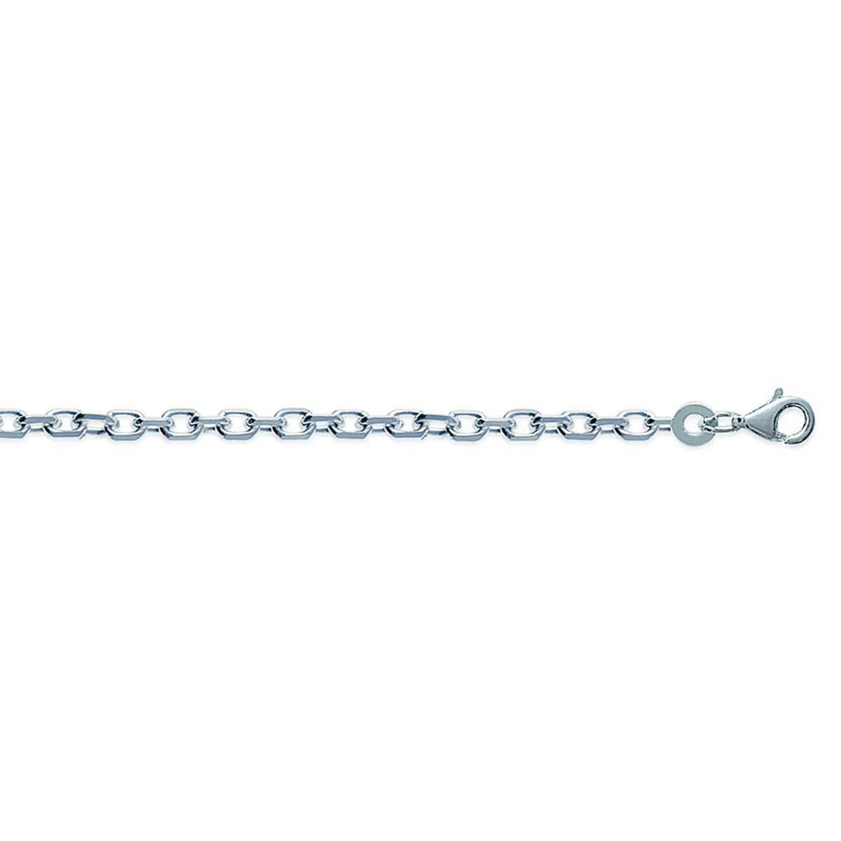 Chaîne Brillaxis maille forçat argent rhodié 50cm