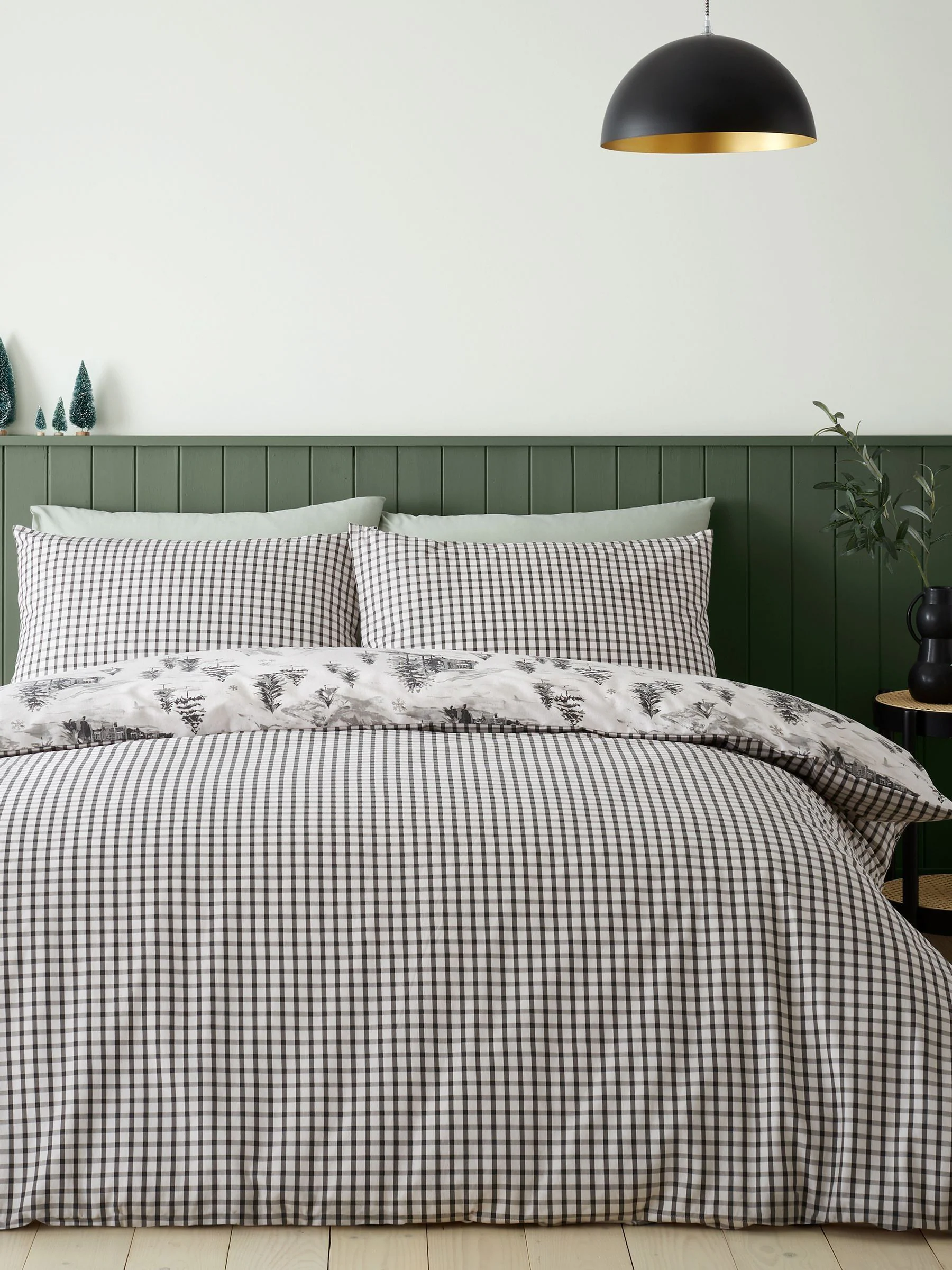 Catherine Lansfield Supersoft 100% geborsteld katoenen Alpine Village dekbedovertrekset