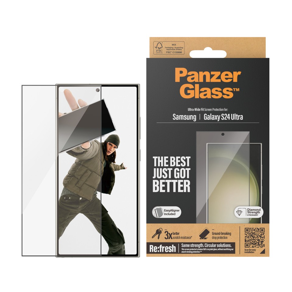 PanzerGlass - Skærmbeskytter Galaxy S24 Ultra Ultra-Wide Fit wA