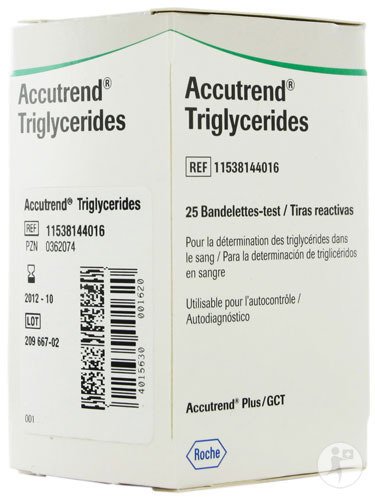 Accutrend Triglycerides Bandelettes Réactives 25 Pièces (11538144016)