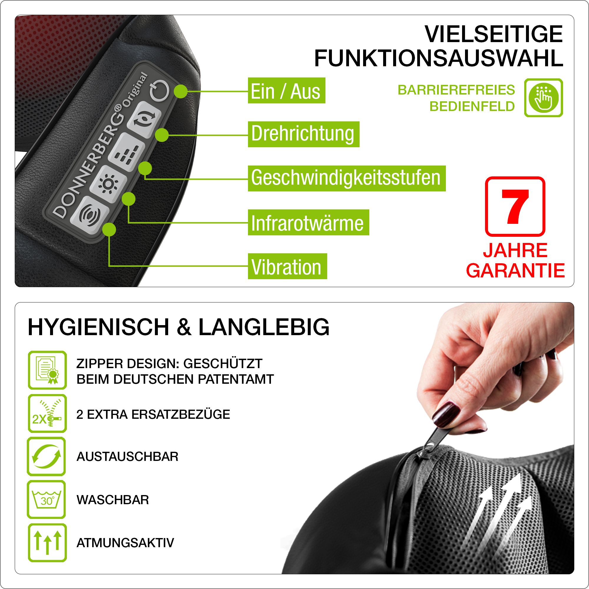 Donnerberg Nackenmassagegerät  Premium Massagegerät mit Wärme und Vibration