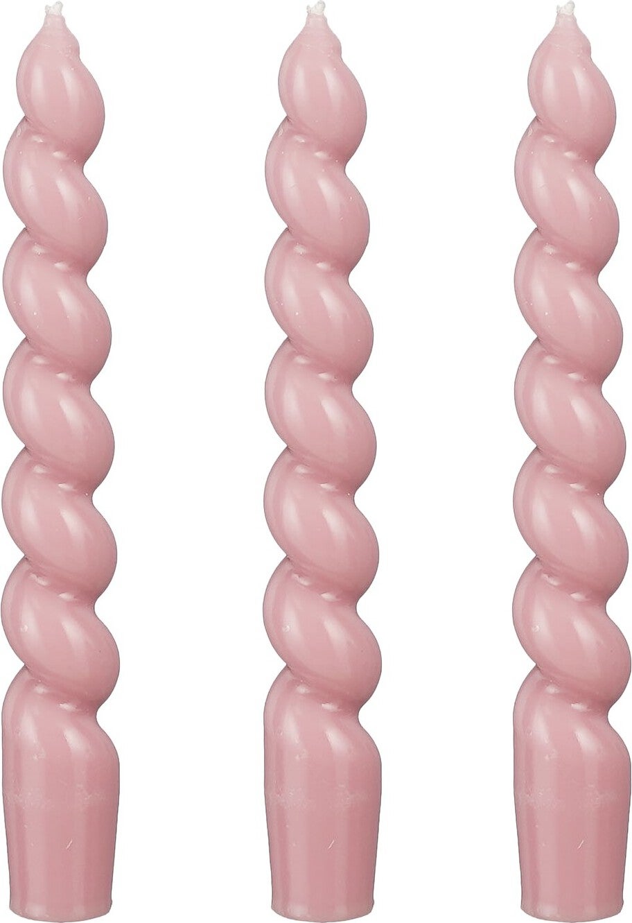 Mica Decorations dinerkaars Twist roze 8 uur D 2,4 H 18,5 cm 3 stuks