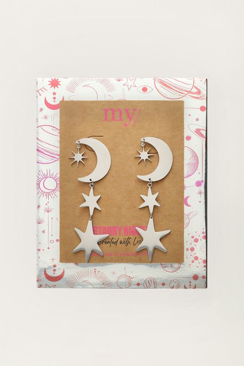 Starry oorhangers met maan & sterren