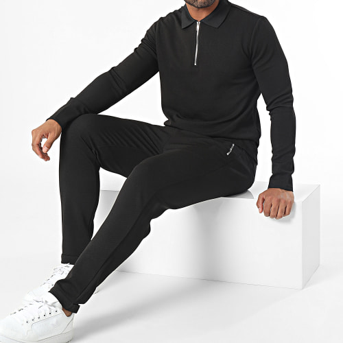Ensemble Polo Manches Longues Et Pantalon Jogging Noir