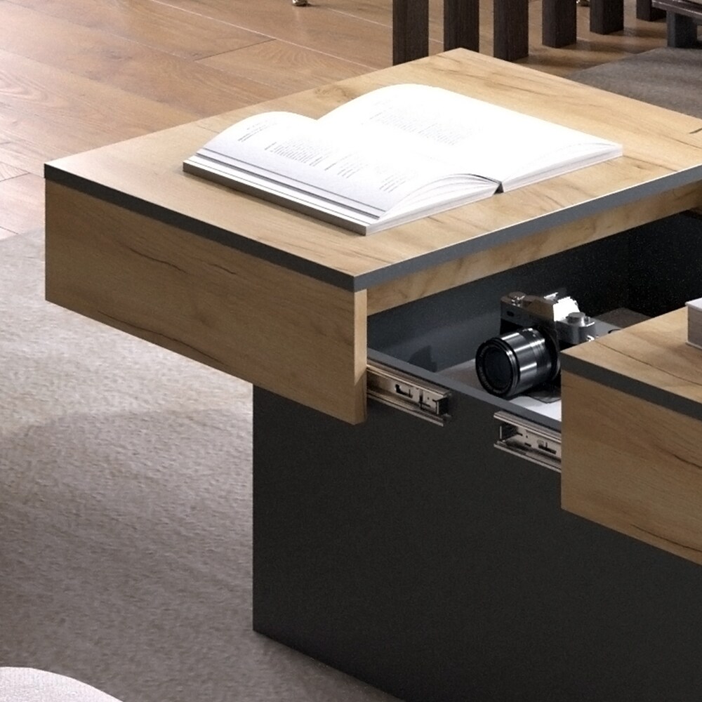 Vicco Couchtisch Boto Anthrazit Eiche 95 x 40 ausziehbar