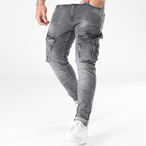 Pantalon Cargo Jean Skinny Gris