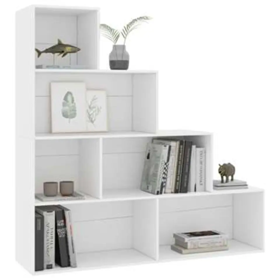 vidaXL - Boekenkast - Wit - Bewerkt hout