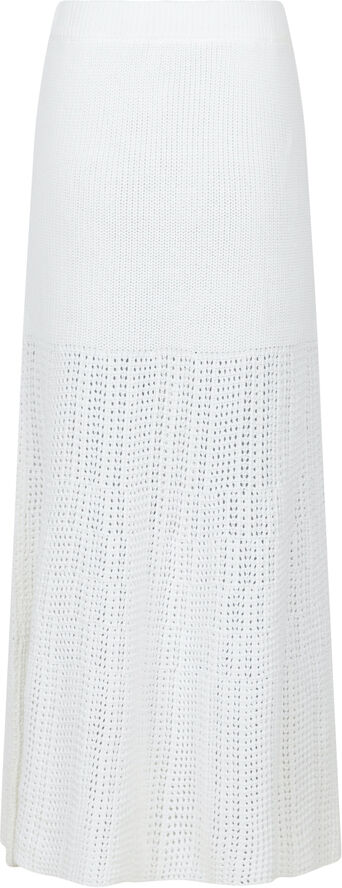 Neo Noir Lyric Crochet Knit Skirt White