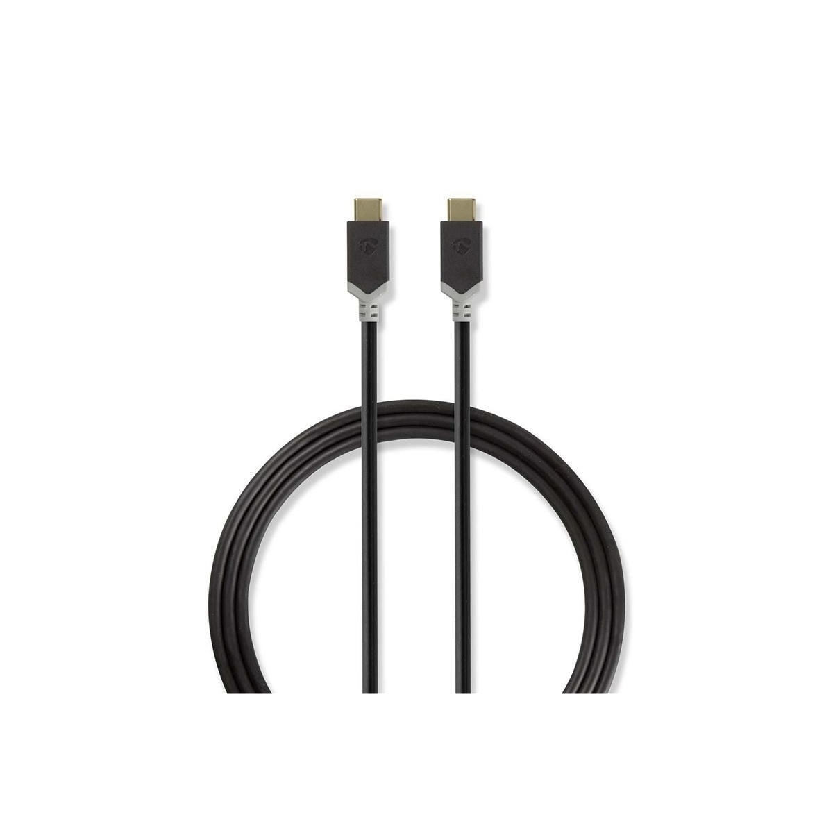USB 3.1-kabel (Gen2) | Type-C, hann - Type-C, hann | 1,0 m | Antrasitt