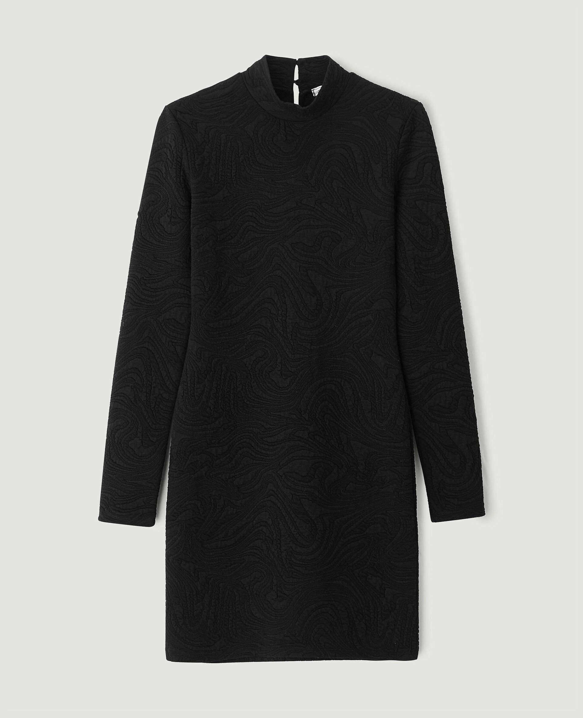 Robe courte matière jacquard - Noir