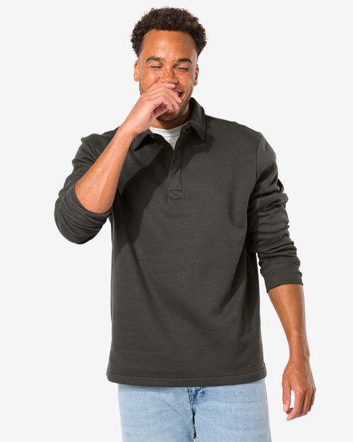 polo sweat pour hommes bleu