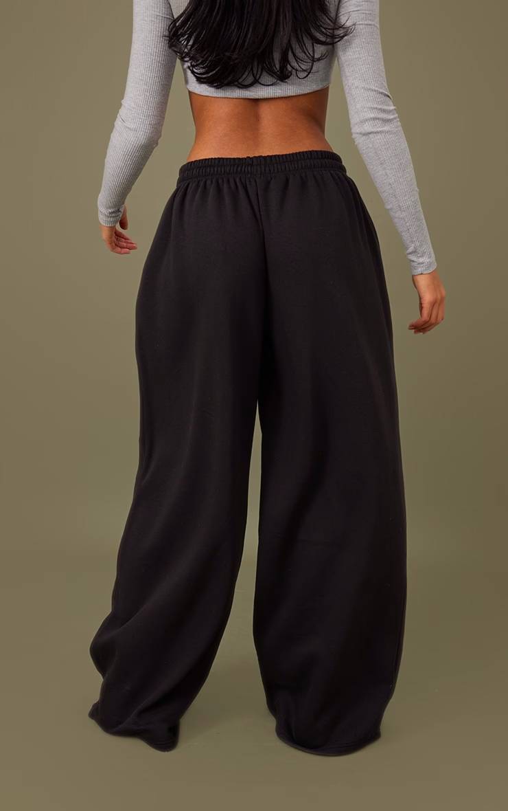 Noir Joggers Taille Haute À Jambes Extra Larges