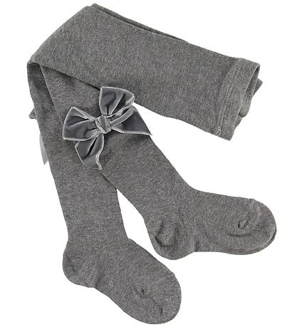 Condor Strumpfhosen m. Velours Schleife - Grau Meliert