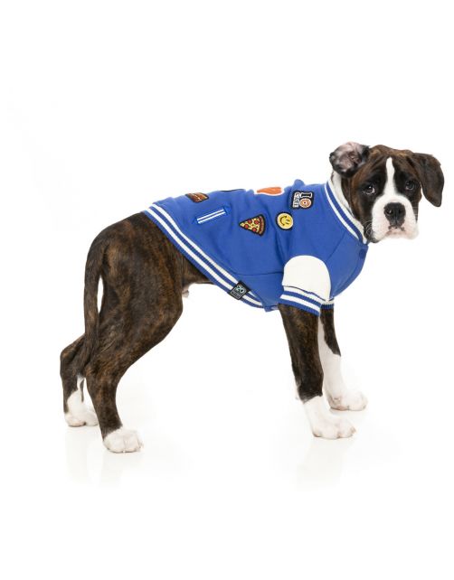 Fuzzyard The Letterman Jacket Blauw - Hondenkleding
